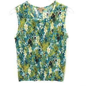 Plisse Floral Crinkle Top Size L Funky 90s Y2K Pleated Forest Fairy Grunge